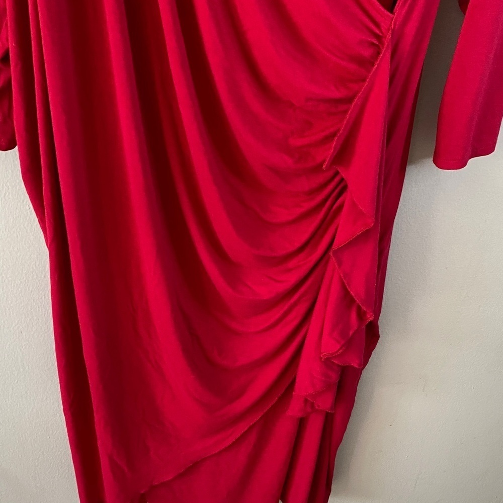 Fashion Nova Red Draped Long Sleeve Dress - Picture 7 of 10